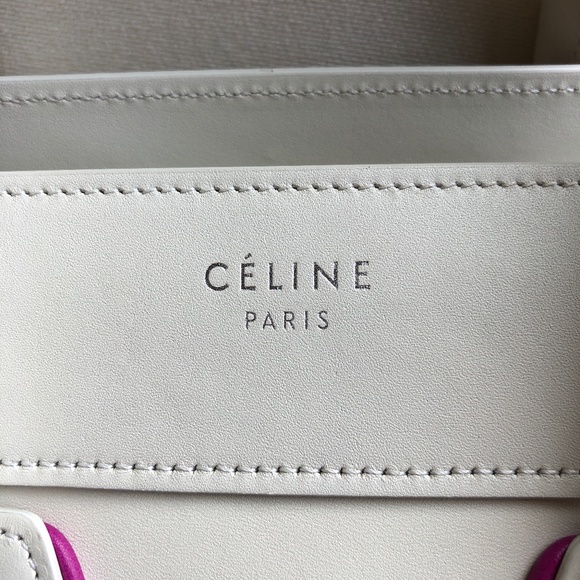 ❗️SOLD❗️Celine White/Magenta Micro Luggage Tote - Picture 11 of 16